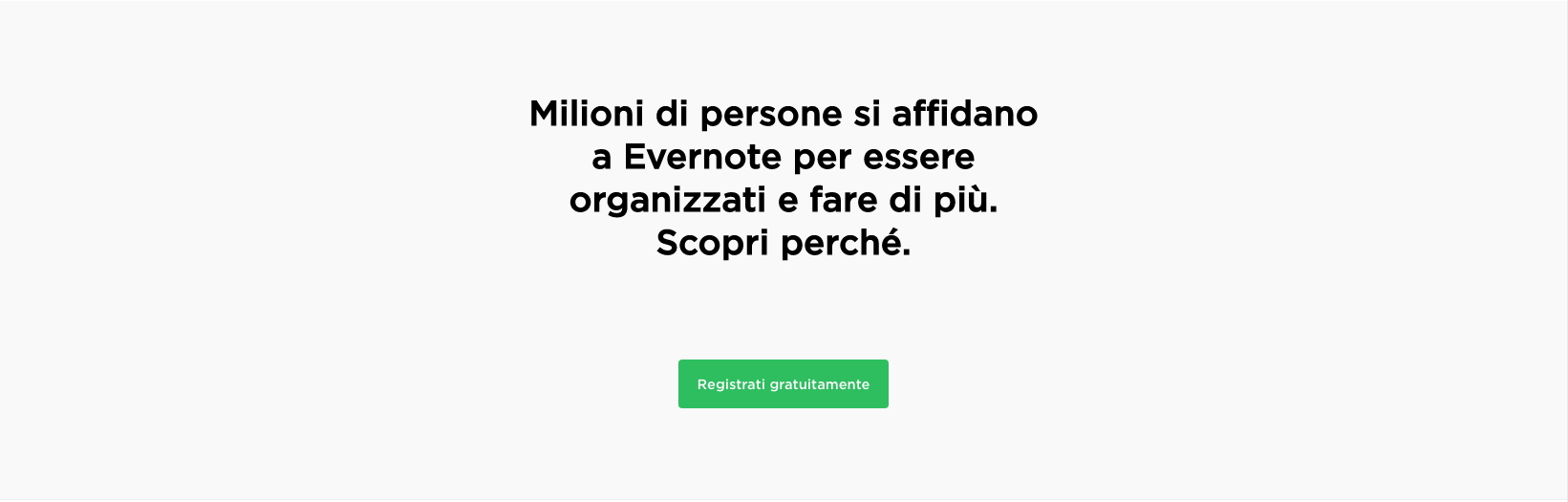 Call to action di Evernote, un pulsante ottimizzato e visibile