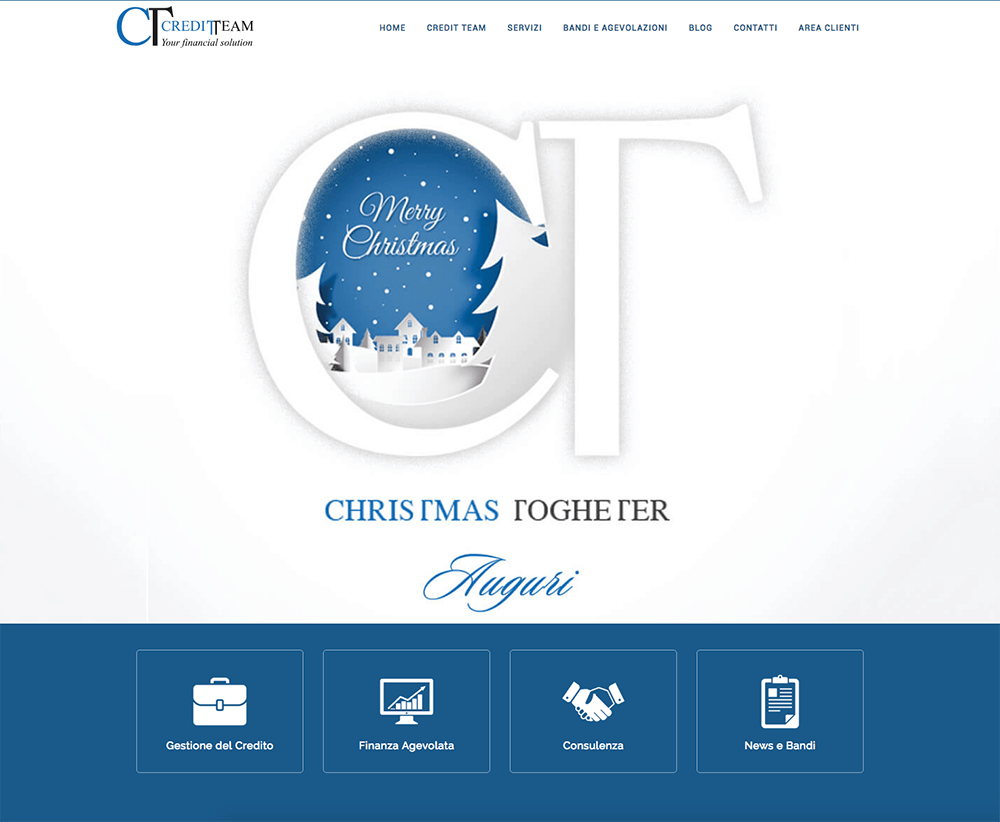 Home page del sito internet di Credit Team